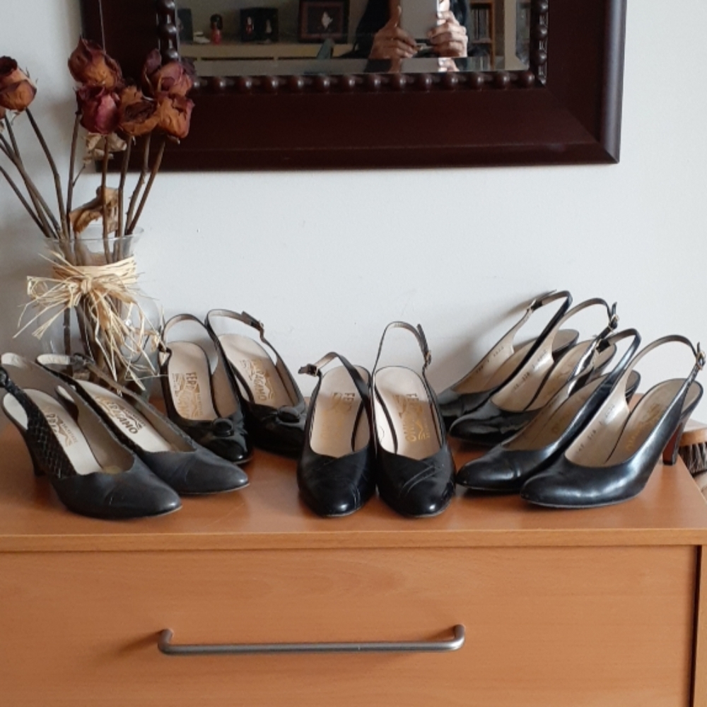 Salvatore Ferragamo leather heels lot of 5 pairs